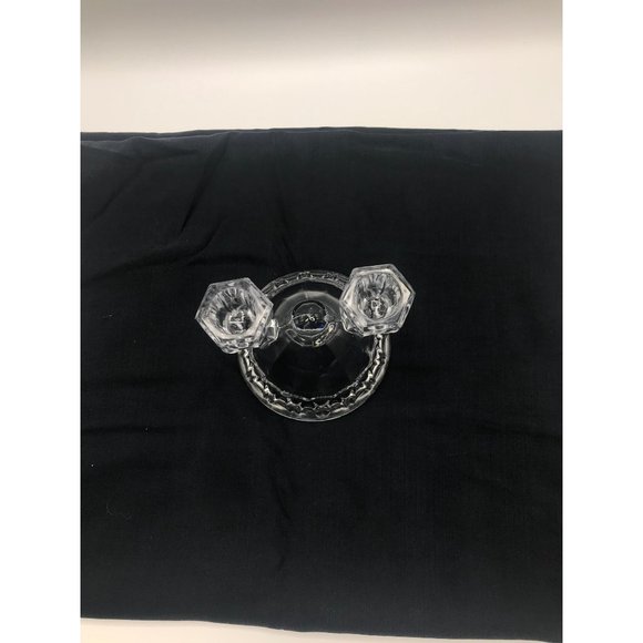 Vintage Imperial Glass Crocheted pattern dbl. light candleholder 40’s to 50’s - Picture 5 of 8